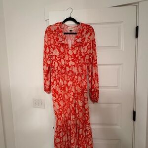 Floral Red Dress